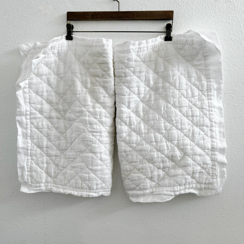 POTTERY BARN Quilted Pillow Shams Set Of 2 100% Cotton